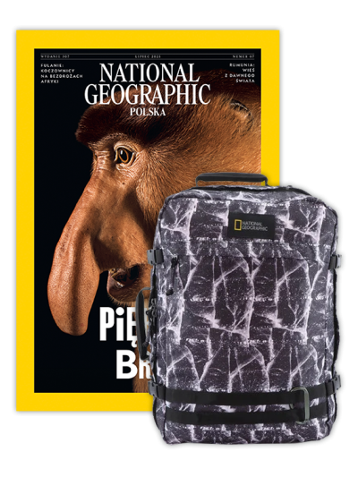 Roczna prenumerata National Geographic z plecakiem/torbą podręczną NG HYBRID 11801 CRACKED PRINT