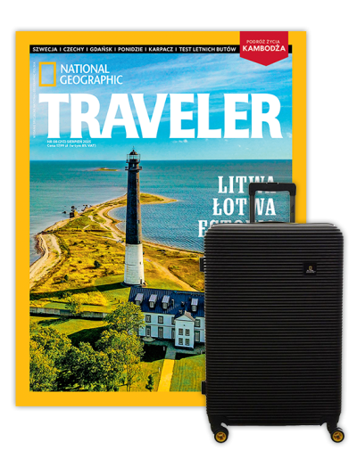 Roczna prenumerata Travelera z Walizką National Geographic Abroad - Średnia/Czarna