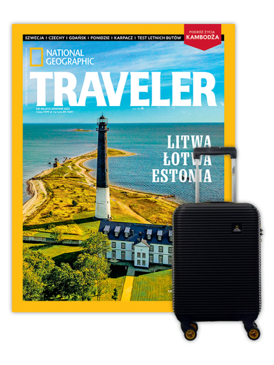 Roczna prenumerata Travelera z Walizką kabinową National Geographic Abroad Czarna
