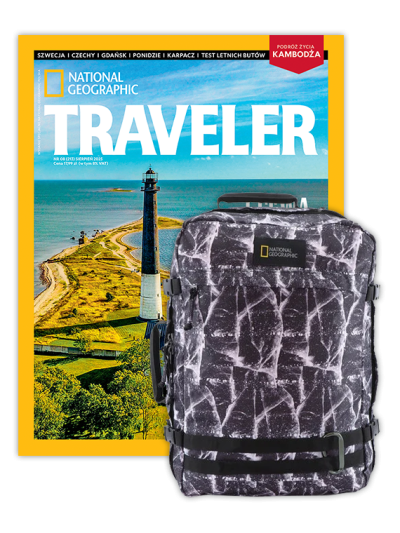 Roczna prenumerata Travelera z plecakiem/torbą podręczną NG HYBRID 11801 CRACKED PRINT